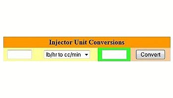 Fuel Injector Units Conversion Calculator