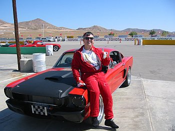 Sandy Ganz at Willow Springs with The Ripper Mustang