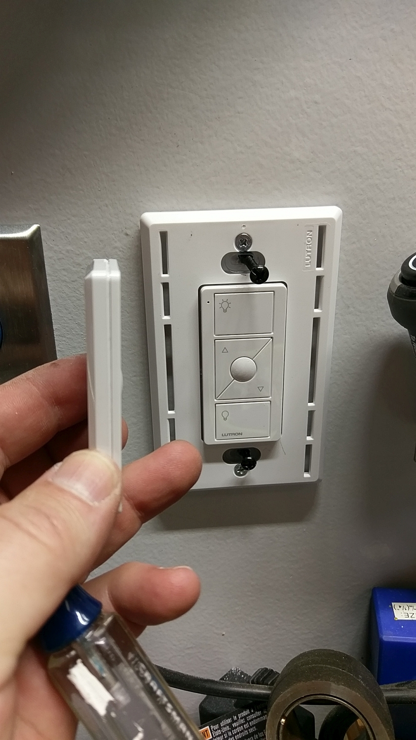 Lutron Wireless Dimmer Switch Mounted