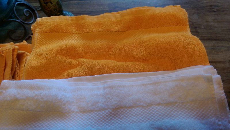 Wash Cloth Comparison Orange vs White