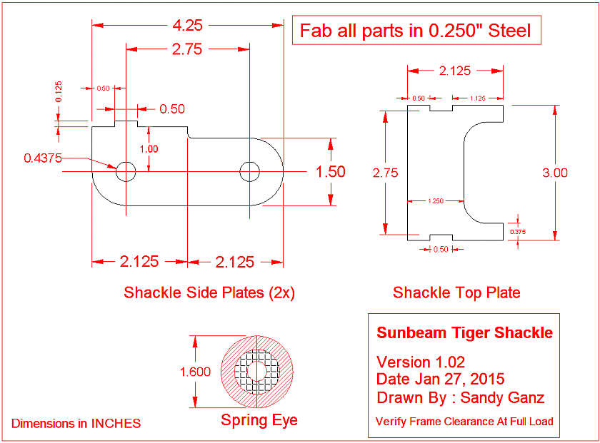 Sunbeam Tiger Racing Shackle